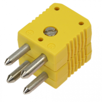 Standard double thermocouple connector type K, yellow | -50...+120°C