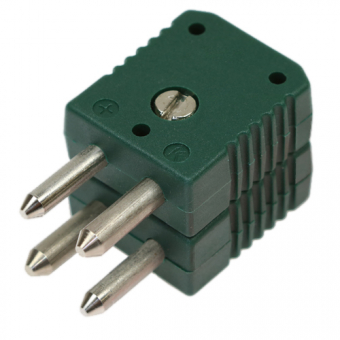 Standard double thermocouple connector type K, green | -50...+120°C