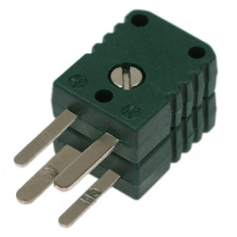 Miniature double thermocouple connector type K, green | -50...+120°C