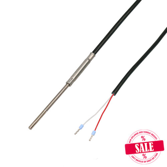 Mineral insulated resistance thermometer Pt100, 2000 mm cable 