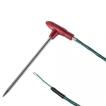 Penetration temperature probe 1xK with centric penetration tip Angled handle (LxWxH) 43.8 x 23.3 x 12 mm