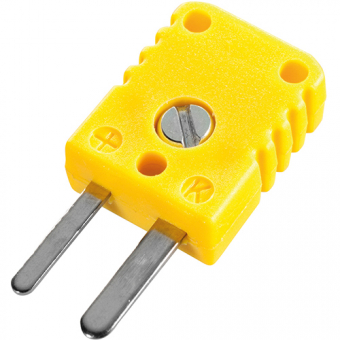 Miniature thermocouple connector type K, yellow | -50...+120°C