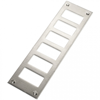 Panel for standard panel sockets 6 compartments / 1 row